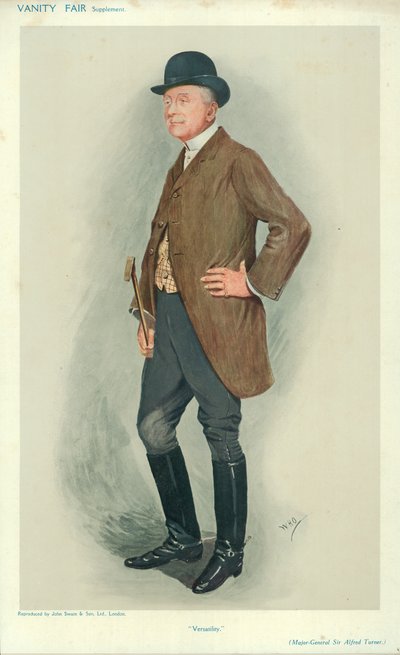 Generał dywizji Sir Alfred Turner, Wszechstronność, 8 czerwca 1910, komiks Vanity Fair autorstwa English School