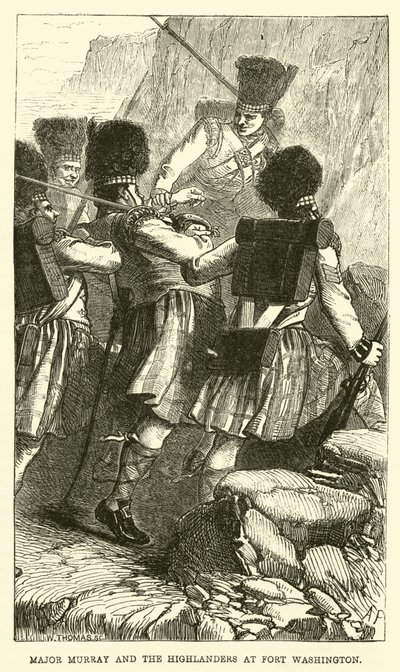 Major Murray i Highlanders w Fort Washington autorstwa English School