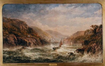 „Making for Port”, port w zachodniej części kraju w deszczową pogodę, ok. 1880 r. (akwarela na papierze) autorstwa English School