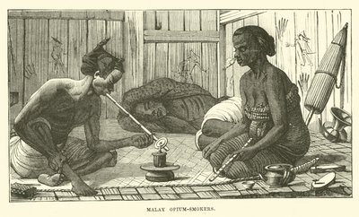 Malajscy palacze opium autorstwa English School