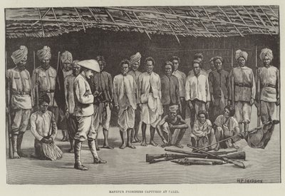 Więźniowie Manipur schwytani w Palelu (rycina) autorstwa English School