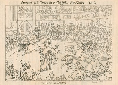 Maniers and Customs of the English: The Circus at Astleys (Astleys Amphitheatre), Londyn autorstwa English School