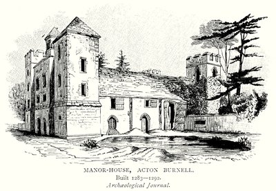 Dwór, Acton Burnell (grawerunek) autorstwa English School