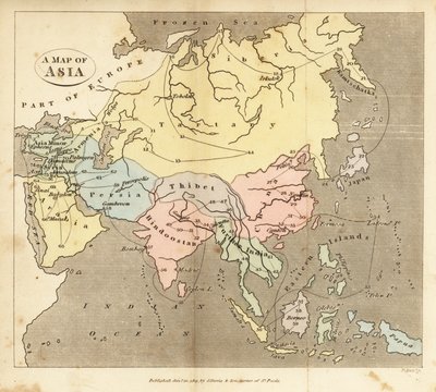 Mapa Azji, początek XIX wieku autorstwa English School