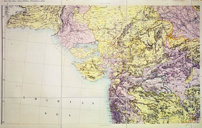 Mapa prezydentury Cutch i Bombaju, Indie, 1898 autorstwa English School