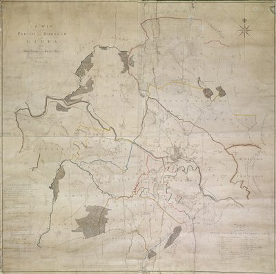 Mapa Leeds wykonana przez Johna Tuke