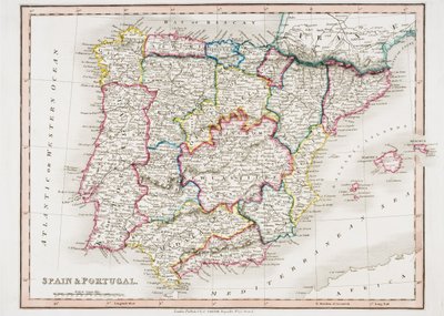 Mapa Hiszpanii i Portugalii, z „Smith