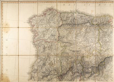 Mapa Hiszpanii podobno była używana przez księcia Wellington autorstwa English School