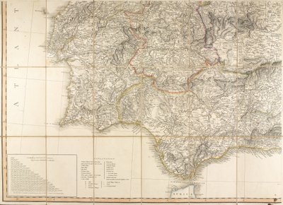 Mapa Hiszpanii podobno była używana przez księcia Wellington autorstwa English School