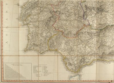 Mapa Hiszpanii podobno była używana przez księcia Wellington autorstwa English School