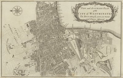 Mapa miasta Westminster i Księstwa Lancaster w Londynie autorstwa English School