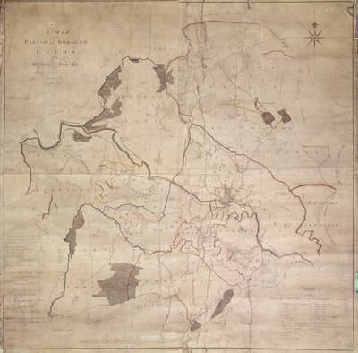 Mapa parafii lub gminy Leeds autorstwa English School