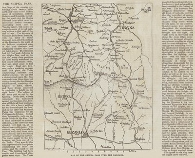 Mapa Przełęczy Szipka nad Bałkanami (grafika) autorstwa English School
