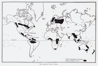 Mapa przedstawiająca obszary leśne (lito) autorstwa English School