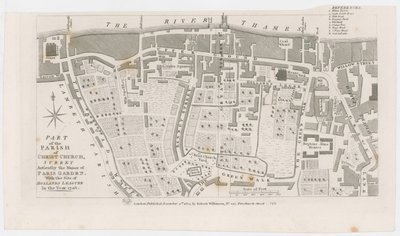 Mapa przedstawiająca dwór Paryskiego Ogrodu autorstwa R. Wilkinsona, 1822 autorstwa English School