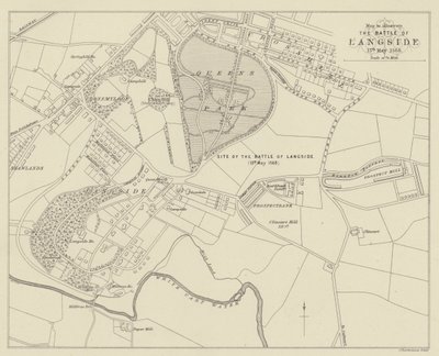 Mapa ilustrująca bitwę pod Langside autorstwa English School