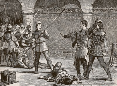 Marcel i delfin Francji, ilustracja z Cassells Illustrated History of England (zdjęcie w sepii) autorstwa English School