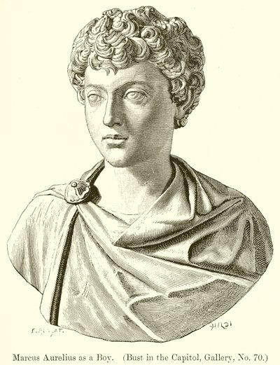 Marek Aureliusz jako chłopiec. (Popiersie w Kapitolu, Galeria, nr 70) autorstwa English School