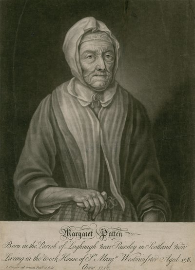 Margaret Patten, obecnie mieszkająca w domu pracy St Margarets w Westminster, w wieku 138 autorstwa English School