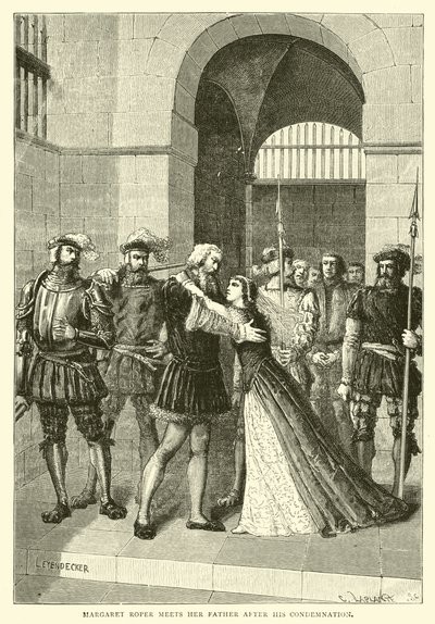 Margaret Roper poznaje swojego ojca po jego potępieniu autorstwa English School
