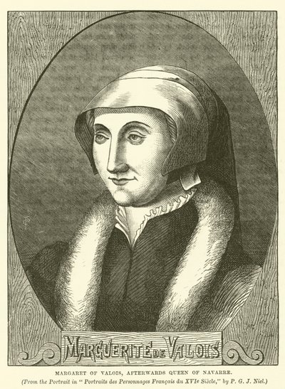 Małgorzata de Valois, późniejsza królowa Nawarry (rycina) autorstwa English School