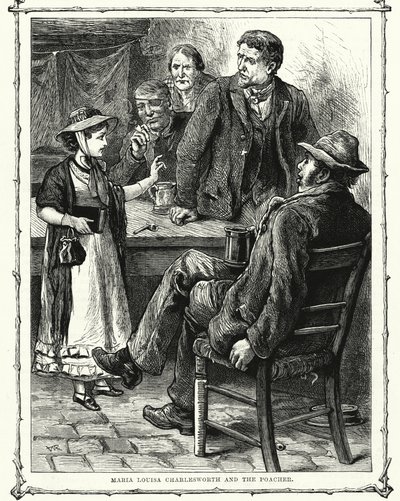 Maria Louisa Charlesworth i kłusownik (grafika) autorstwa English School