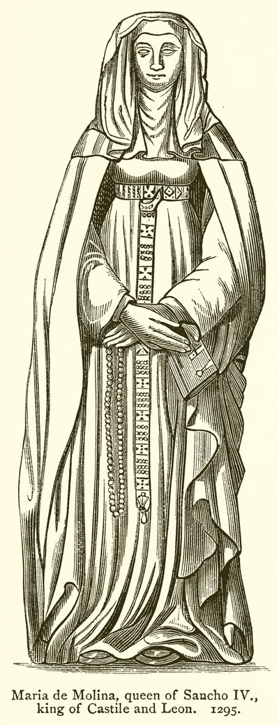 Maria de Molina, królowa Sancho IV, król Kastylii i Leon. 1295 autorstwa English School