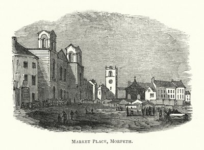 Rynek, Morpeth (grawerowanie) autorstwa English School