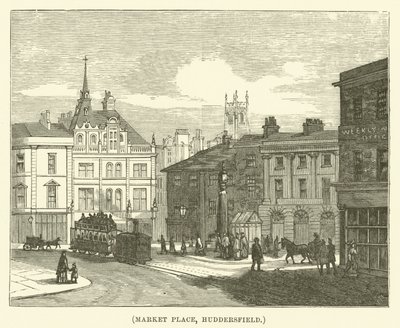 Rynek, Huddersfield (grawerunek) autorstwa English School