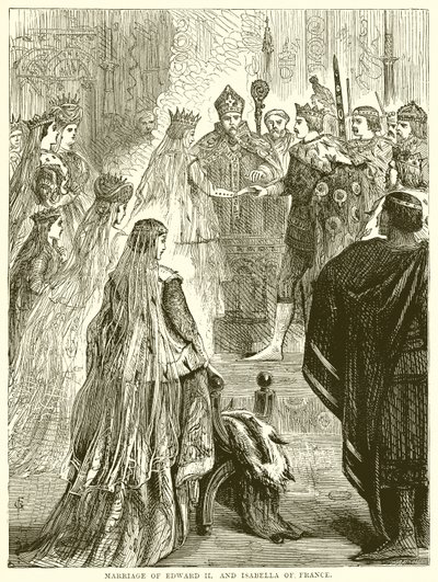 Małżeństwo Edwarda II i Izabeli Francuskiej autorstwa English School