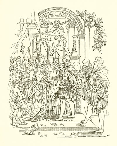 Małżeństwo Henryka IV i Marii Medycejskiej autorstwa English School