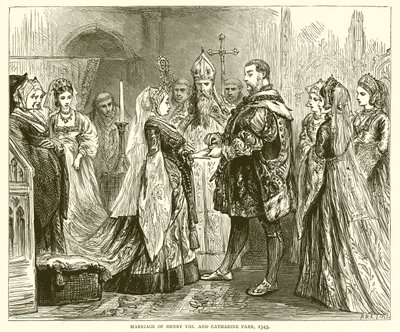 Małżeństwo Henryka VIII i Katarzyny Parr, 1543 autorstwa English School