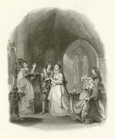 Małżeństwo Henryka VII z Elżbietą York autorstwa English School