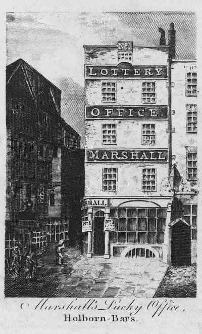 Lucky Office Marshalla Holborn-Bars, c.1817 (grawerowanie) autorstwa English School