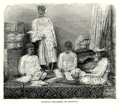 Marwari kupcy z Kalkuty (rycina) autorstwa English School