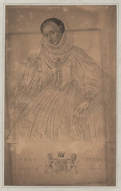 Mary Herbert, hrabina Pembroke (rycina) autorstwa English School