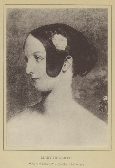 Mary Hogarth, Kate Nickleby i inne postacie (litografia) autorstwa English School