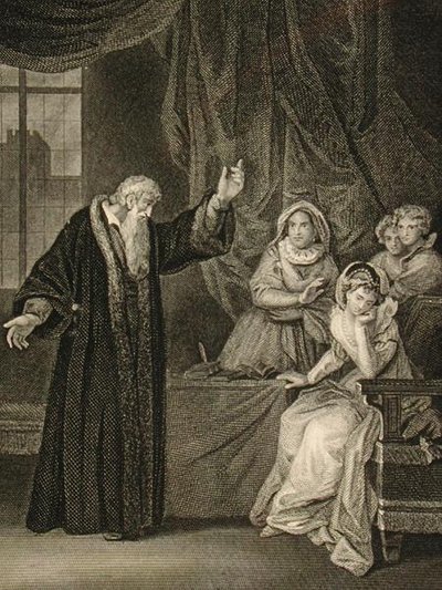 Mary, królowa Szkotów (1542-87) i John Knox (ok. 1512-72) (rycina) autorstwa English School