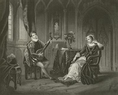 Mary Queen of Scots i jej sekretarz Chatelar autorstwa English School