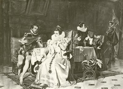 Maria Stuart i Rizzio (grawiura) autorstwa English School