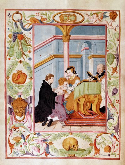 Mary Tudor (1516-58) Uzdrawianie zła królów (wc na papierze) autorstwa English School
