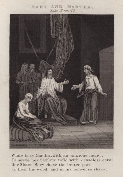 Maria i Marta, Łukasz X, wer. 42 (rycina) autorstwa English School