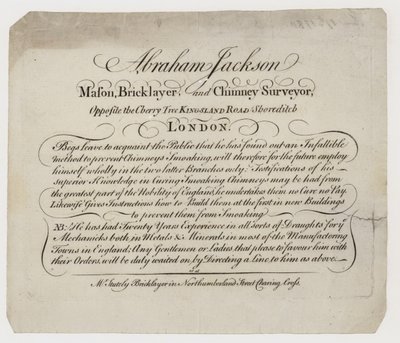 Mason, Abraham Jackson, karta handlowa autorstwa English School