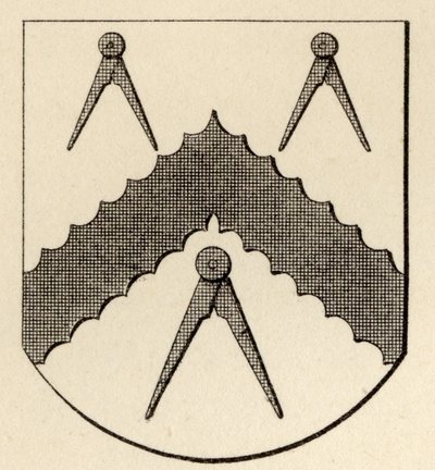 Ramiona masońskie, z „Historii masonerii, tom II”, wydanej przez Thomasa C. Jacka, Londyn, 1883 autorstwa English School