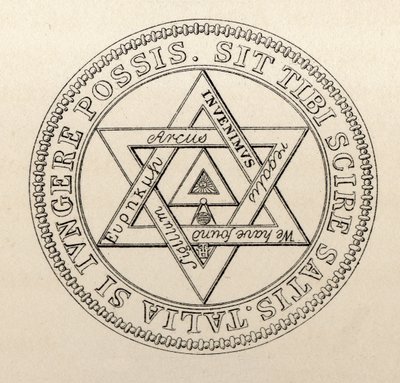 Pieczęć masońska Wielkiej Kapituły w Londynie, z „Historii masonerii, tom II”, wydanej przez Thomasa C. Jacka, Londyn, 1883 autorstwa English School