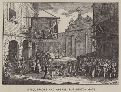 Maskarady i opery, Burlington Gate (rycina) autorstwa English School