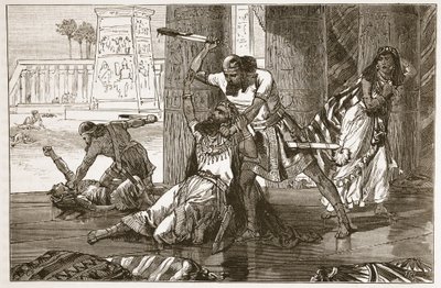 Masakra Hiwwitów przez Symeona i Lewiego (litografia) autorstwa English School