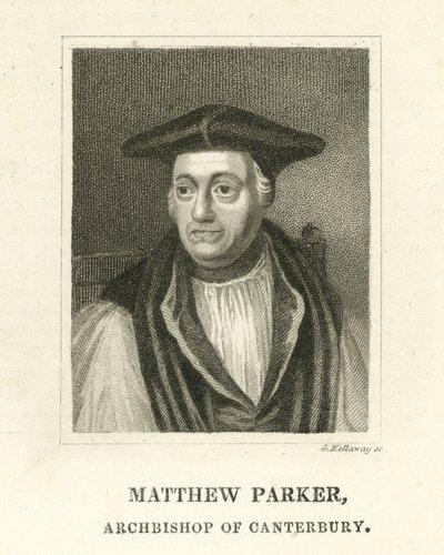 Matthew Parker, arcybiskup Canterbury (grafika) autorstwa English School