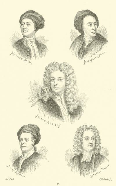 Matthew Prior, Alexander Pope, Joseph Addison, Allan Ramsay, Jonathan Swift autorstwa English School