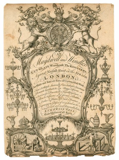 Maydwell i Windle, magazyn szlifowanego szkła, karta handlowa autorstwa English School